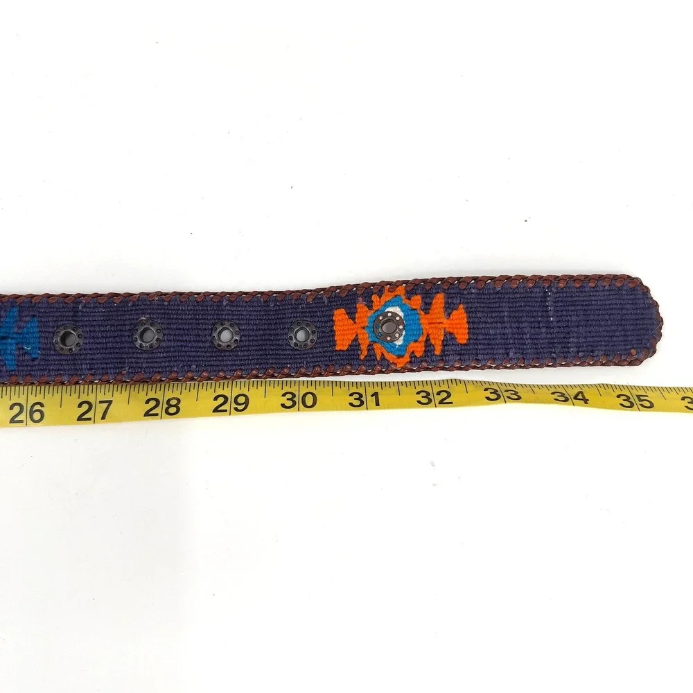 Men's 30 Handmade Guatemalan Belt Woven Textile Leather Boho Southwestern Unisex